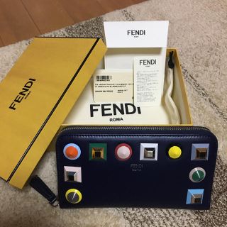 フェンディ(FENDI)のフェンディ レザースタッズ付き 長財布 新品(財布)