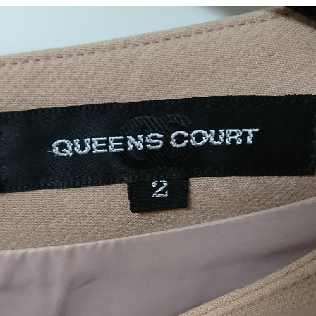 QUEENS COURT(クイーンズコート)のQUEENS COURT  ワンピース サイズ2  黒×茶 クイーンズコート レディースのワンピース(ひざ丈ワンピース)の商品写真