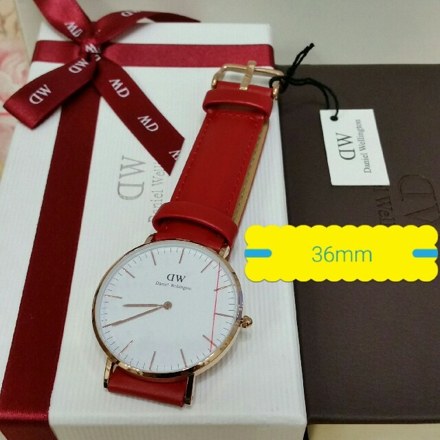 Daniel Wellington(ダニエルウェリントン)のnooon様専用【36mmレッド】早い者勝ち♡ダニエルウェリントン レディースのファッション小物(腕時計)の商品写真