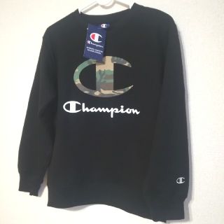 チャンピオン(Champion)のチャンピオン 150 新品 トレーナー 黒 迷彩 カモフラ 裏起毛(Tシャツ/カットソー)