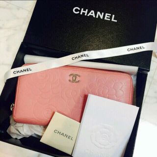 シャネル(CHANEL)のrt様専用♡CHANEL♡カメリアエンボス長財布♡ピンク(財布)