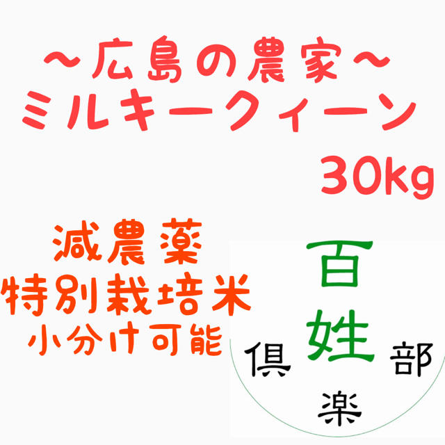 ミルキークィーン 米 玄米 お米60キロ食品/飲料/酒