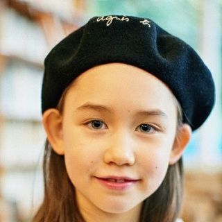 アニエスベー(agnes b.)のキッズ2 agnes b. BERET アニエスベーロゴ刺繍付きのベレー帽 帽子(帽子)