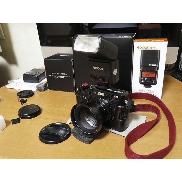 富士フイルム(フジフイルム)の中古美品：FUJIFILM X100F＋TCL-X100＋TT350Fセット スマホ/家電/カメラのカメラ(コンパクトデジタルカメラ)の商品写真