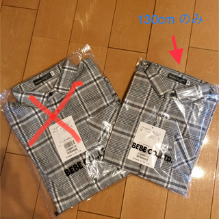 ベベ(BeBe)のかんちゃんさま専用　BeBe  新品チェックシャツ  130㎝(Tシャツ/カットソー)