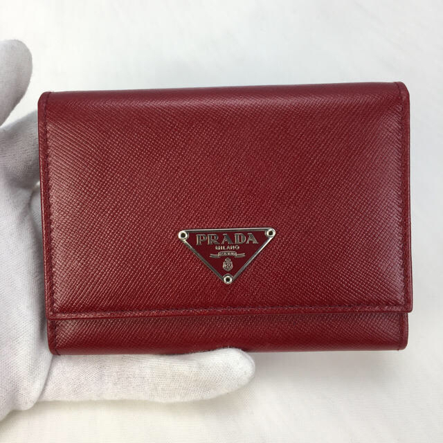 PRADA プラダ コイン&カードケース レザー レッド - 財布
