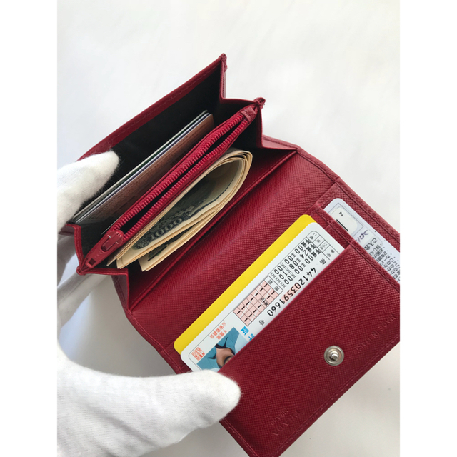 PRADA プラダ コイン&カードケース レザー レッド - 財布