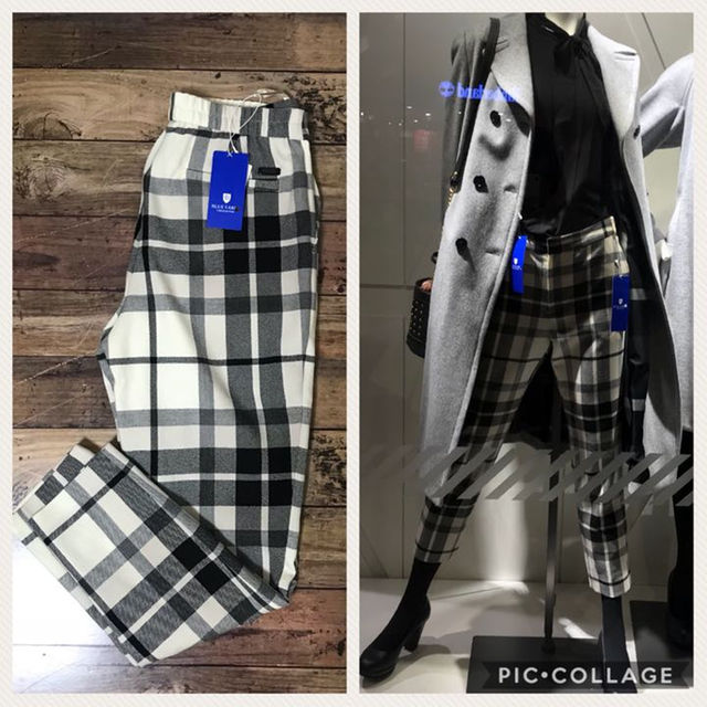 BURBERRY BLUE LABEL(バーバリーブルーレーベル)の新品 ブルーレーベル ウールチェックパンツ クレストブリッジ レディースのパンツ(クロップドパンツ)の商品写真