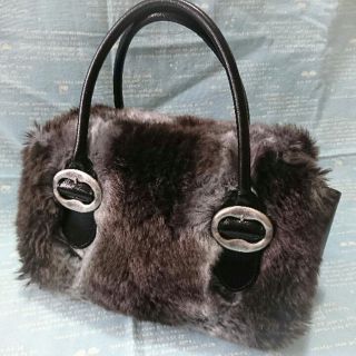 アナスイ(ANNA SUI)のANNA SUI◆フェイクファー 黒ハンドバッグ(ハンドバッグ)