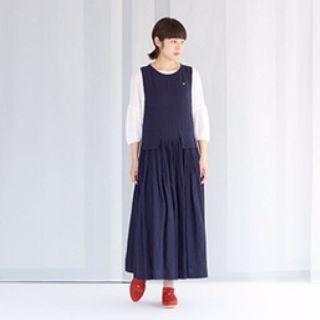 ミナペルホネン(mina perhonen)のミナペルホネン dewberry ワンピース navy 完売(ロングワンピース/マキシワンピース)