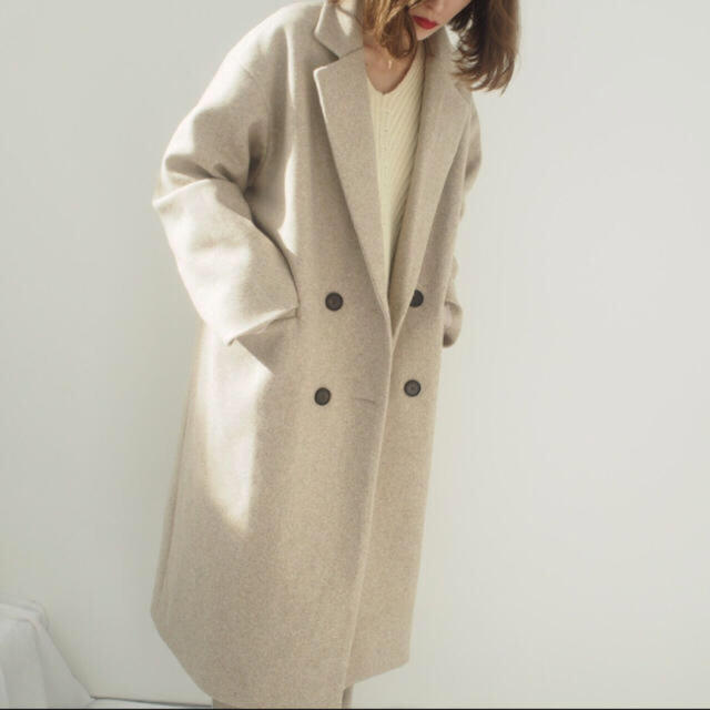dholic(ディーホリック)のNUEbyas SKIN beige コート レディースのジャケット/アウター(ロングコート)の商品写真