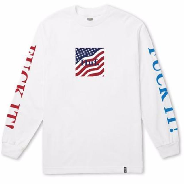 HUF(ハフ)の【新品未使用】HUF アメリカ国旗ロゴ入りロングTシャツ メンズのトップス(Tシャツ/カットソー(七分/長袖))の商品写真