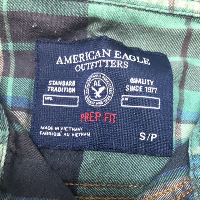 American Eagle(アメリカンイーグル)のアメリカンイーグル チェックシャツ 緑 メンズのトップス(シャツ)の商品写真