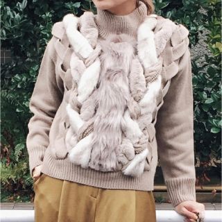 アメリヴィンテージ(Ameri VINTAGE)のAmeri VINTAGE  FUR BRAID CABLE KNIT(ニット/セーター)