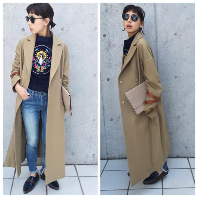 Ameri VINTAGE(アメリヴィンテージ)の【新品】Amerivintage THIN CROSS BELT COAT  レディースのジャケット/アウター(ロングコート)の商品写真