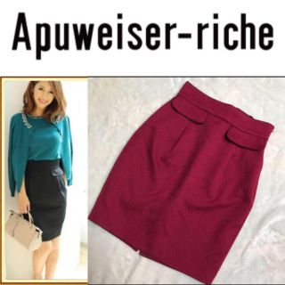 アプワイザーリッシェ(Apuweiser-riche)のApweiser-riche♡リボンタイトスカート♡美品(ひざ丈スカート)