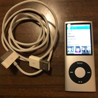 アップル(Apple)のかざみ様専用★iPod nano (第 4 世代)シルバー8GB ケース付(ポータブルプレーヤー)