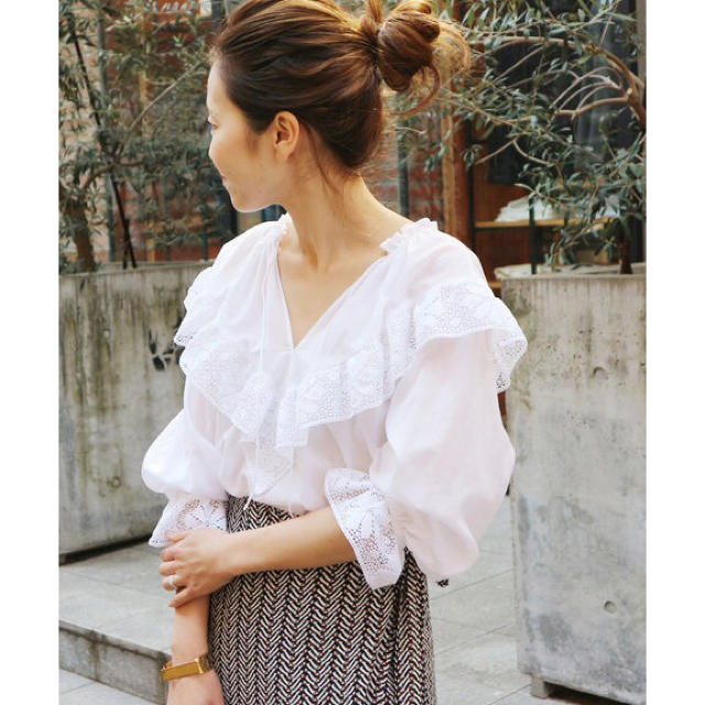 新品♡IENA LA BOUCLE リバーレース ローンブラウス◇ 新色追加