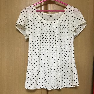 プロポーションボディドレッシング(PROPORTION BODY DRESSING)のプロポーションボディドレッシング トップス カットソー 黒ドット 白 ホワイト(カットソー(半袖/袖なし))