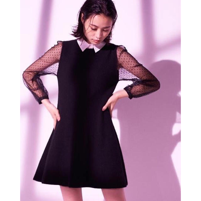 SNIDEL - ♡新品♡snidel シースルースリーブニットワンピースの通販