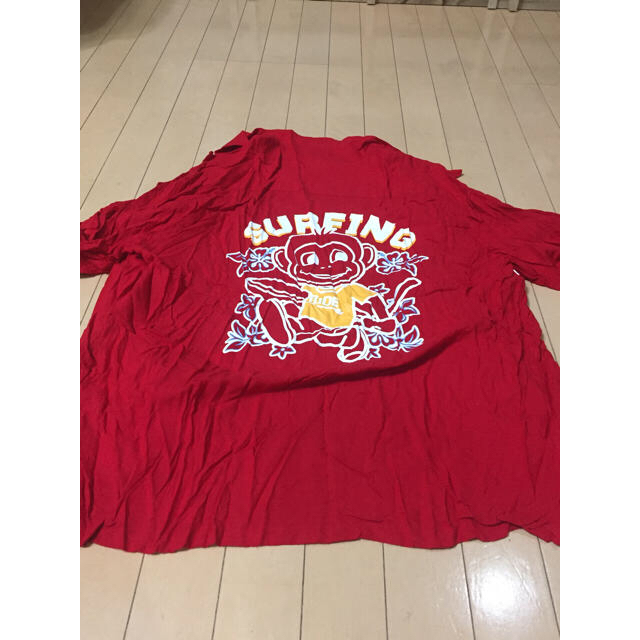 【処分まで限定】赤 アロハシャツ  4L レディースのトップス(シャツ/ブラウス(長袖/七分))の商品写真