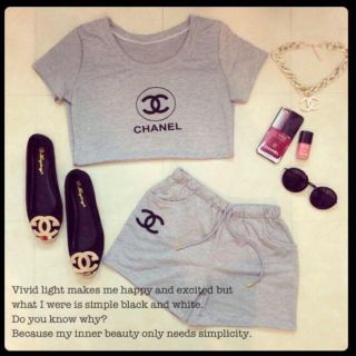 シャネル(CHANEL)のCHANELセットアップ♡(Tシャツ(半袖/袖なし))