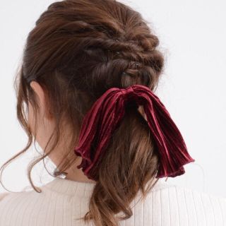 マジェスティックレゴン(MAJESTIC LEGON)の新品 今季 プリーツベロアリボンゴム(ヘアゴム/シュシュ)