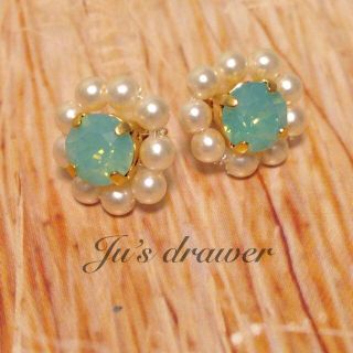 ▷パシフィックオパール×パール ピアス(ピアス)