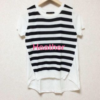 ヘザー(heather)のHeather/ボーダーシースルTOPS(カットソー(半袖/袖なし))