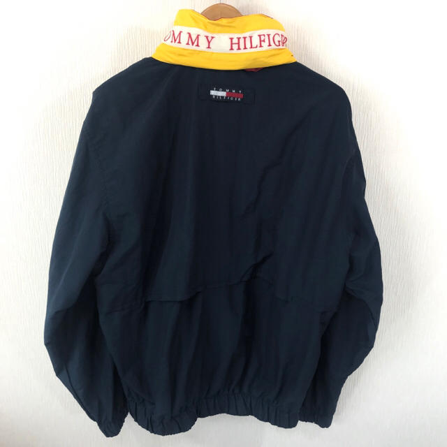 TOMMY HILFIGER(トミーヒルフィガー)の上美品 エリロゴ ☆ 90s トミーヒルフィガー セーリングジャケット 紺 M メンズのジャケット/アウター(ナイロンジャケット)の商品写真