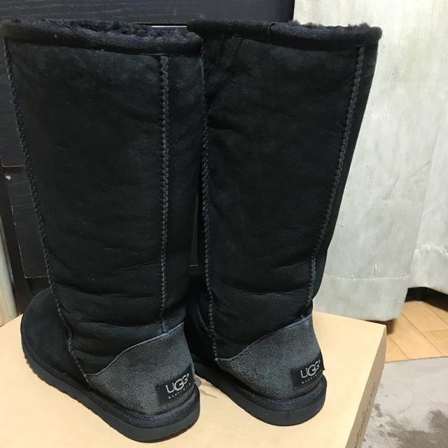 UGG  ロングブーツ  ムートン  ブラック 23.0