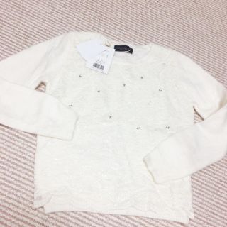 ジャスグリッティー(JUSGLITTY)のジャスグリッティー♡レースビジュー付ニット(ニット/セーター)