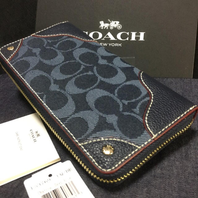 COACH(コーチ)の限定セール❣️新品コーチ長財布F53769デニム ネイビー ミッドナイトブルー レディースのファッション小物(財布)の商品写真