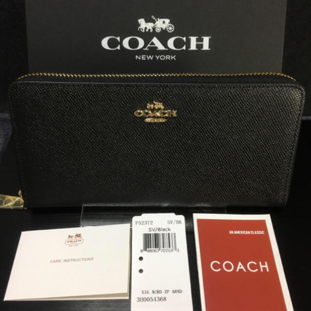 COACH(コーチ)の限定セール❣️新品コーチ長財布F52372ブラック クロスグレインレザー レディースのファッション小物(財布)の商品写真