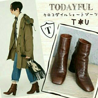 トゥデイフル(TODAYFUL)の【新品】 TODAYFUL クロコダイルショートブーツ(ブーツ)