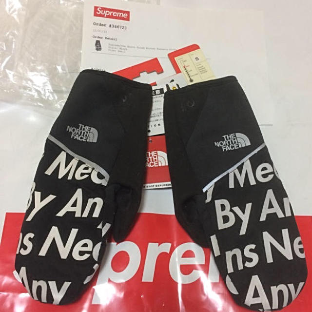 即配送！15AW supreme×the north face  グローブ、手袋