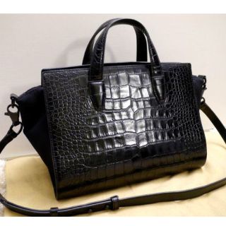 アレキサンダーワン(Alexander Wang)の2015美品◆アレキサンダーワン 男女可 クロコ型押 2way レザー バッグ黒(ショルダーバッグ)