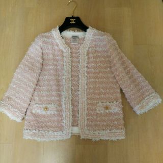 シャネル(CHANEL)のお値下げ 新品❗️ シャネル ジャケット 春夏コレクション 42 桜ピンクスパン(ノーカラージャケット)