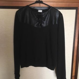 サンローラン(Saint Laurent)の14aw サンローランパリ レザーヨークヘンリーネックスウェット エディ期 M(スウェット)