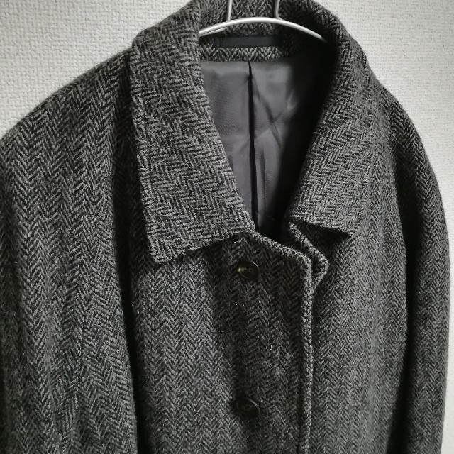 10.Harris Tweed ハリスツイード ヘリンボーン柄ロングコート