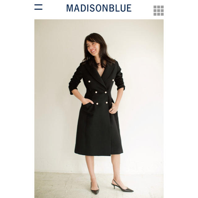 MADISONBLUE(マディソンブルー)の【新品】Madison Blue マディソンブルー パールフロックコート レディースのジャケット/アウター(ロングコート)の商品写真