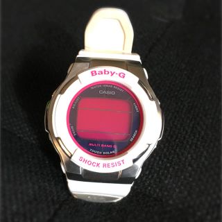 ジーショック(G-SHOCK)のカシオベビーG baby-Gショック白×ピンク(腕時計(デジタル))