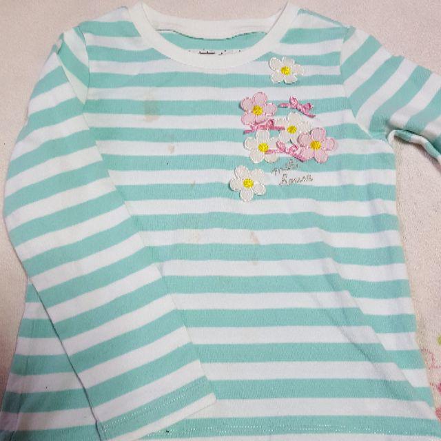 mikihouse(ミキハウス)のミキハウス　ストライプ長袖Tシャツ　100 キッズ/ベビー/マタニティのキッズ服女の子用(90cm~)(Tシャツ/カットソー)の商品写真