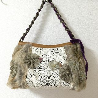 アナスイ(ANNA SUI)の☆アナスイ☆レースとファーのバッグ(ハンドバッグ)