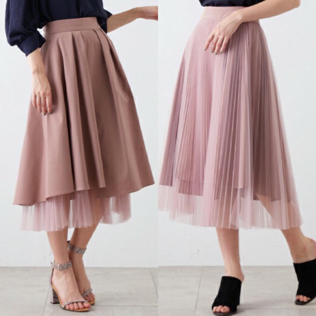 UNITED TOKYO♡リバーシブルプリーツオーガンジースカート♡ピンク