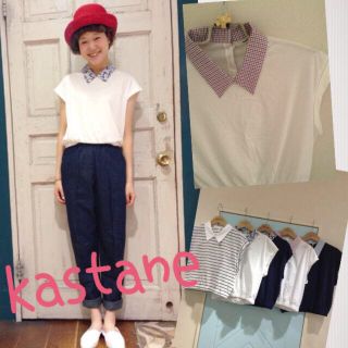 カスタネ(Kastane)のkastane☆シャツ衿Ｔシャツ(Tシャツ(半袖/袖なし))