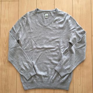 ギャップ(GAP)の【美品】ギャップ  Vネック ウールニット Mサイズ ライトグレー メンズ(ニット/セーター)