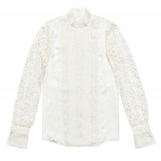 アーデム(Erdem)のERDEM×H&MシルクレースブラウスホワイトL40(シャツ/ブラウス(長袖/七分))