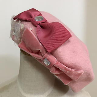 エミリーテンプルキュート(Emily Temple cute)のエミリーテンプルキュート リボン ベレー ピンク(ハンチング/ベレー帽)