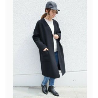 ユニクロ(UNIQLO)のUNIQLO ダブルフェイスノーカラーコート(ロングコート)